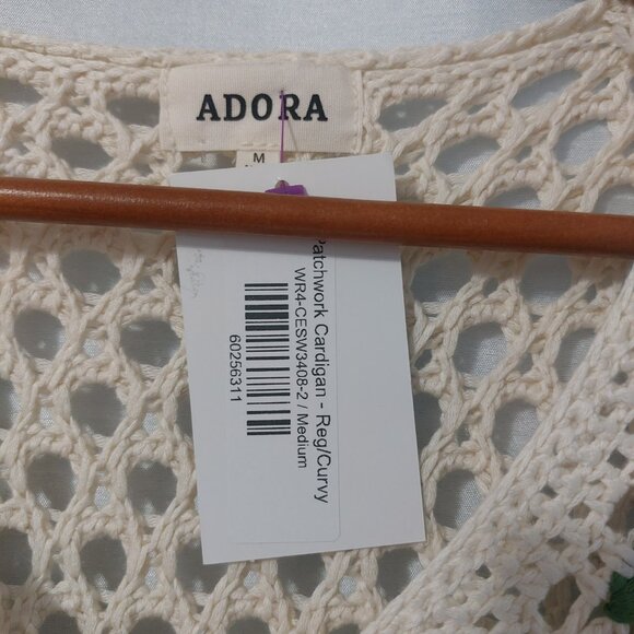 ADORA Crochet Granny Square Cardigan Med NEW Button Front Patchwork Cottagecore - Picture 11 of 13